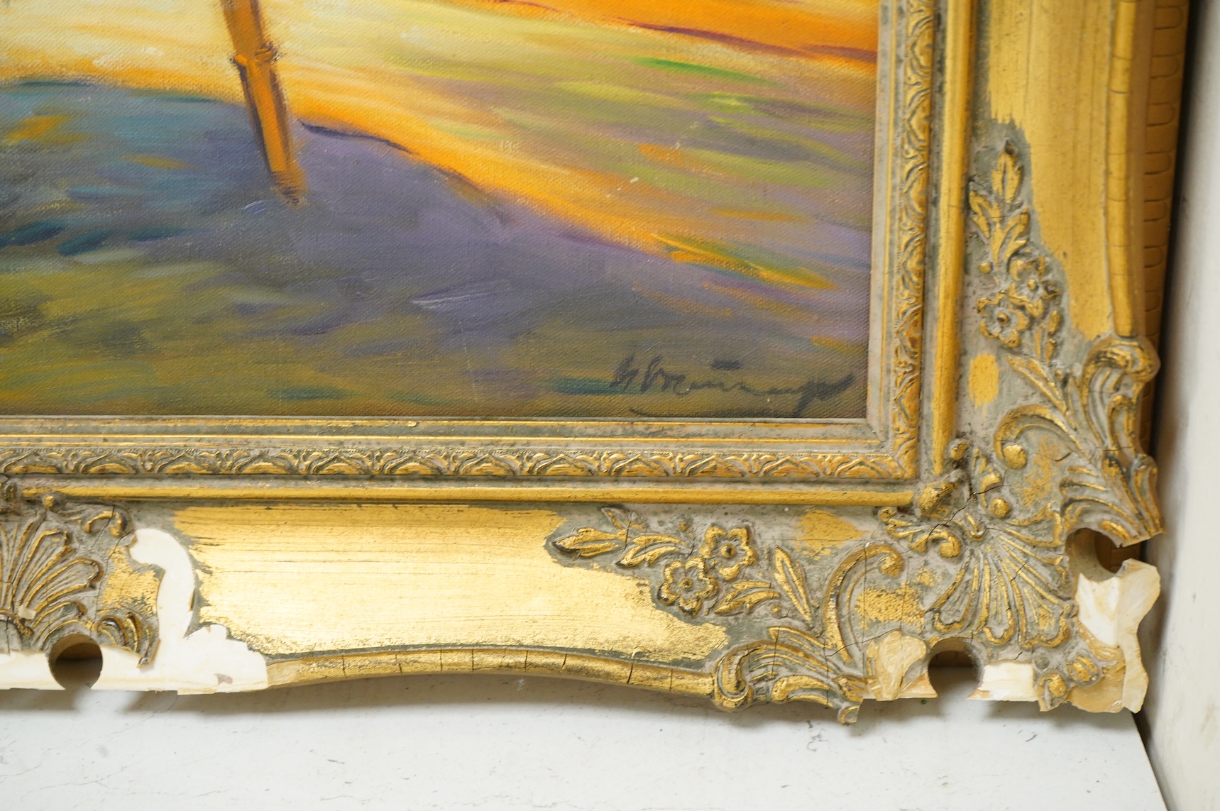 Helmut Breuninger (German, 1921-1998), Studies of seated ballerinas, each signed, pair of oils on canvas, 59 x 49cm